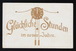 Uhr Pendel Goldgeprägt, Glückliche Stunden Im Neuen Jahre, Trabuhn 31.12.1913 - Other & Unclassified
