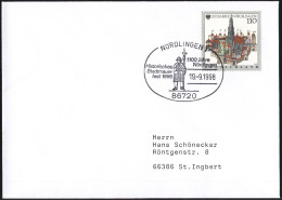 1965 Nördlingen, EF Brief SSt Nördlingen Historisches Stadtmauerfest 19.9.1998 - Altri & Non Classificati