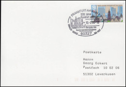 1721 Frankfurt/Main, EF FDC-Postkarte ESSt Frankfurt/Main Markenübergabe10.2.94 - Sonstige & Ohne Zuordnung