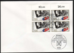 1479 - 150 Jahre Briefmarken, Eckrand-Vbl. Oben Links FDC ESSt Bonn - Covers & Documents