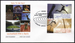 Zusammendruck 45+55 Als S 57 Aus MH 80 Leichtathletik-WM'09, FDC BONN 2.7.2009 - Zusammendrucke