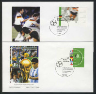 2258-2259 Fußballweltmeister, 2 Marken Aus Zusammendruck 2002 Auf 2 FDC Berlin - Lettres & Documents