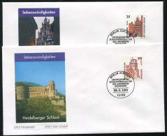 2224-2235 SWK Bremen Und Heidelberg 2001 - Satz Auf 2 FDC Berlin - Covers & Documents