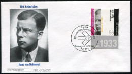 2233 Hans Von Dohnanyi FDC Bonn - Lettres & Documents