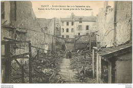 NANCY BOMBARDEMENT RUINES DE LA FABRIQUE DE BROSSES PRISE DE LA RUE JEANNOT - Nancy