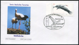 2393 Bedrohte Tierarten Weißstorch FDC Bergenhusen Storchentag 7.4.2004 - Covers & Documents