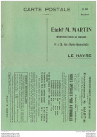 LE HAVRE CARTE DOUBLE ETS M.  MARTIN  HUILES DE GRAISSAGE 14 A 20 RUE D'APR7S MANNEVILLETTE - Non Classés