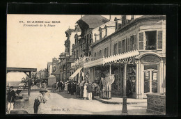 CPA St-Aubin-sur-Mer, Promenade De La Digue  - Saint Aubin