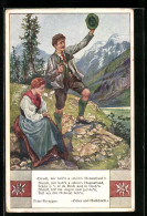 Künstler-AK Sign. A. Welzl: Mann Und Frau In Tracht Im Gebirge  - Autres & Non Classés