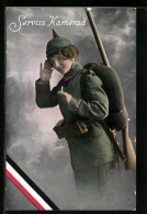 AK Frau In Feldgrauer Uniform Mit Gewehr  - Oorlog 1914-18