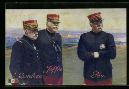 AK Die Französischen Generale Castelnau, Joffre Und Pau  - War 1914-18