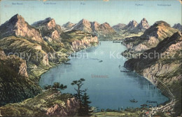 12474435 Urnersee Flueelen Panoramakarte Brunnen - Andere & Zonder Classificatie