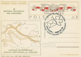 Poland Overprint Cp 872.01 Krakow: Exhibition Bratislava - Veliko Tarnovo - Enteros Postales