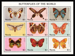 Nevis 1098-1106 Postfrisch Kleinbogen / Schmetterling #IH085 - St.Kitts-et-Nevis ( 1983-...)