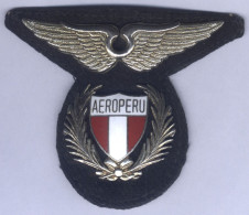 Insigne De Casquette Aéro Pérou - Personnel Navigant - Distintivi Equipaggio