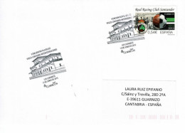2015 Cover With Special Cancellation Depicting A Train Station In Los Carabeos (Spain) - Trenes