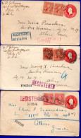 3024.6 UPRATED 2 C.STATIONERIES 9 C. JEFFERSON SC.561 TO GREECE,SOME BADLY OPENED.4 SCANS - Lettres & Documents