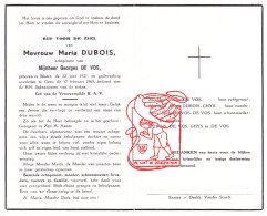 DP Maria Dubois ° Mater Oudenaarde 1921 † Gent 1965 X Georges De Vos // Ghys - Andachtsbilder