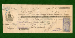 DC-FR 87 Limoges 1890 Fabrique De Liqueurs Superieures ANTIGNAC & L. FRAY - Lettres De Change