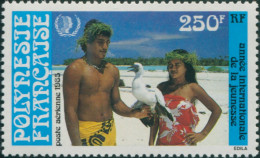 French Polynesia 1985 Sc#C214,SG457 250f Couple Holding Blue-faced Booby MLH - Autres & Non Classés