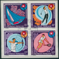 French Polynesia 1971 Sc#C74-C77,SG137-140 South Pacific Games Set On Piece FU - Sonstige & Ohne Zuordnung