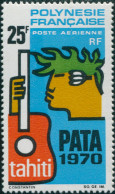 French Polynesia 1969 Sc#C51,SG94 25f Polynesian With Guitar MNH - Otros & Sin Clasificación