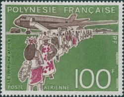 French Polynesia 1974 Sc#C114,SG196 100f Boeing 707 Airliner MNG - Altri & Non Classificati