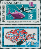 French Polynesia 1969 Sc#C52-C53,SG95-96 Underwater Hunting Set MNH - Altri & Non Classificati