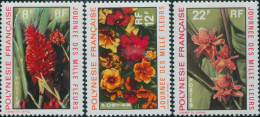 French Polynesia 1971 Sc#264-266,SG134-136 Flowers Set MLH - Sonstige & Ohne Zuordnung