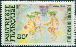 French Polynesia 1991 Sc#563,SG613 80f Basketball Players MLH - Other & Unclassified