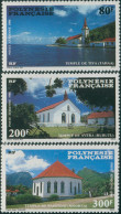 French Polynesia 1986 Sc#C221-C223,SG495-497 Protestant Churches Set MNH - Sonstige & Ohne Zuordnung