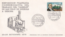 POSTMARKET ESPAÑA  1975  GERONA - Trenes