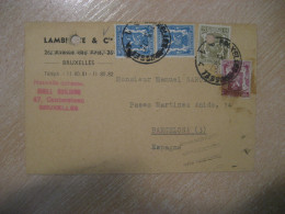 BRUXELLES 1947 To Barcelona Spain Cancel Lambiotte Card BELGIUM - Altri & Non Classificati