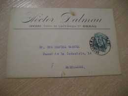 BILBAO Vizcaya 1932 To Barcelona Hector Dalmau Cancel Card SPAIN - Covers & Documents