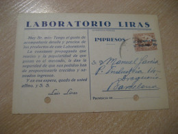PASAJES Guipuzcoa 1932 To Barcelona Laboratorios Miras Burgos Villadiego Laboratorium Cancel Card SPAIN - Briefe U. Dokumente