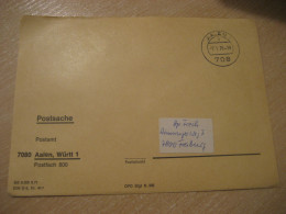 AALEN 1976 To Freiburg Postage Paid Cancel Cover GERMANY - Lettres & Documents