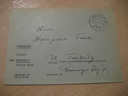 BOCHUM 1974 To Freiburg Postage Paid Cancel Cover GERMANY - Lettres & Documents