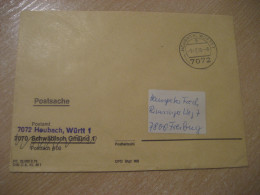 HEUBACH 1976 To Freiburg Postage Paid Cancel Cover GERMANY - Lettres & Documents