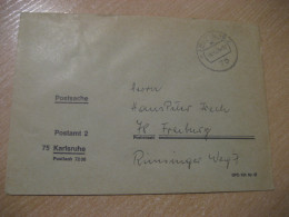 KARLSRUHE 1974 To Freiburg Postage Paid Cancel Cover GERMANY - Lettres & Documents