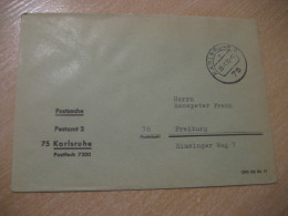 KARLSRUHE 1975 To Freiburg Postage Paid Cancel Cover GERMANY - Covers & Documents