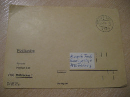KNITTLINGEN Muhlacker 1976 To Freiburg Postage Paid Cancel Cover GERMANY - Lettres & Documents