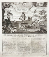 De Laggende Law, De Treurende Actionist Met De Smekende Mercurius. - John Law Mercury / South Sea Bubble / Akt - Estampes & Gravures