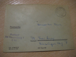 RAVENSBURG 1974 To Freiburg Postage Paid Cancel Cover GERMANY - Lettres & Documents