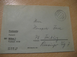 WITTEN 1974 To Freiburg Postage Paid Cancel Cover GERMANY - Briefe U. Dokumente