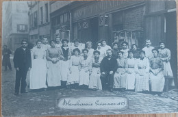 BLANCHISSERIE GUIONVAR  RANCHET EMBALLAGE  80 RUE DE BONDY + RUE RENÉ BOULANGER CARTE PHOTO MAGASIN DEVANTURE - Distretto: 10