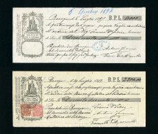 DC-IT N.2 Cambiali Rovigo 1897 - 1912 -in Controluce Filigrana Con Stemma Sabaudo Anni 1893+1910 - Lettres De Change