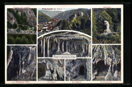 AK Rübeland (Harz), Ortsansicht Und Sieben Ansichten Aus Der Hermannshöhle  - Other & Unclassified