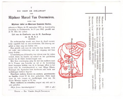 DP Marcel Van Overmeiren / Heuleu 18j. ° Mater 1943 † Oudenaarde 1962 Elebaut Vivé Reynaert - Devotieprenten