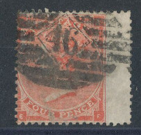 GB  N°25 Victoria 4p Rouge De 1862 - Planche 4 - Oblitérés