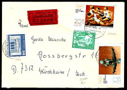 BERLIN RAHNSDORF - 1980 - EILSENDUNG EXPRESS - POUR KIRCHHEIM - GYMNASTIQUE - COURSE -  - Cartas & Documentos